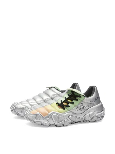 Acne Studios Laminated Faux Leather Sneakers In Silver