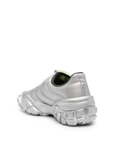 Acne Studios Laminated Faux Leather Sneakers In Silver
