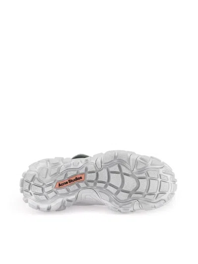 Acne Studios Laminated Faux Leather Sneakers In Silver