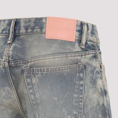 Acne Studios Distressed Low Waist Cotton Jeans In Blue