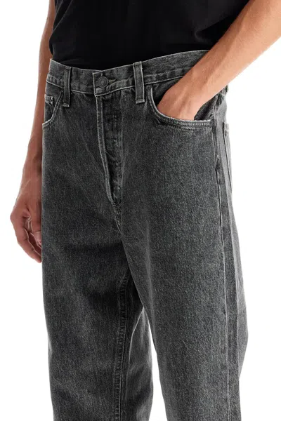 Agolde Washed-effect Grey Jeans In Black