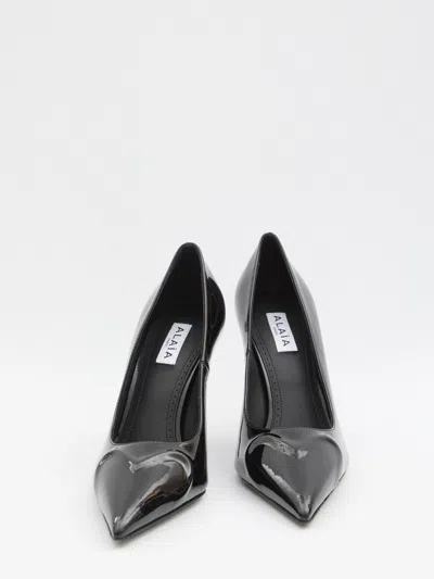 Alaïa Patent Leather Heart Cut Pumps
