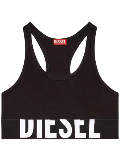Diesel Women Logo Bralette Bra In Brown