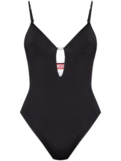 Diesel Logo Jewel Plunge Bodysuit