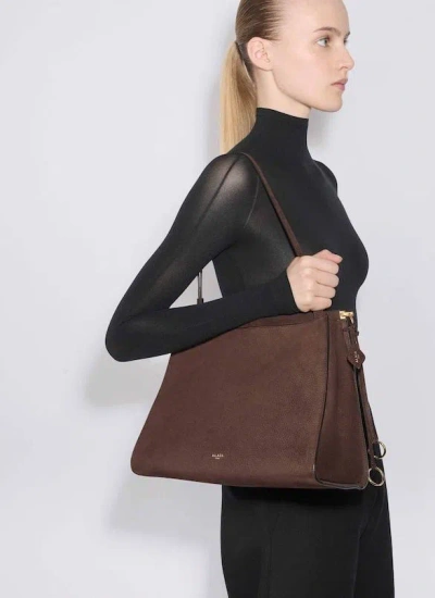 Alaïa Alaia Le Click Brown Nubuck Square Bag