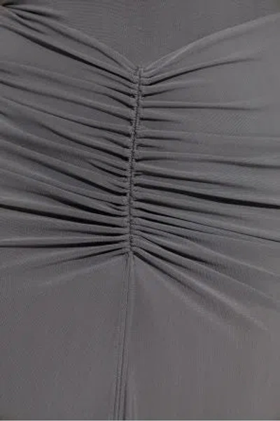 Alaïa Alaia Maxi Dress With Grey Draped Skirt In Blue