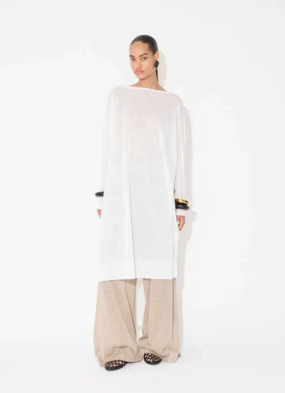 Alaïa Alaia White Caftan With Side Openings In White
