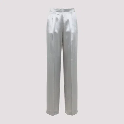 Alberta Ferretti High-waisted Silver Trousers With Tailored Fit In Gray