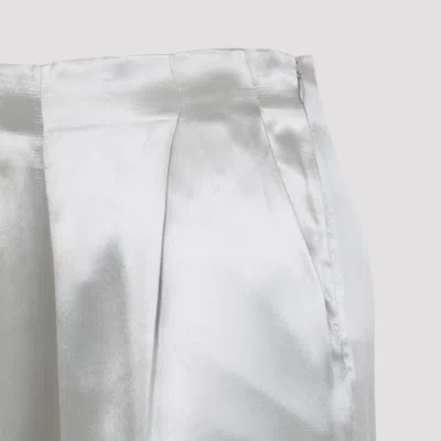 Alberta Ferretti High-waisted Silver Trousers With Tailored Fit In Gray