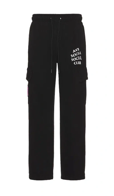 Anti Social Social Club Mind Games Cargo Sweatpants In Black