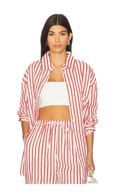 Aexae Linen Woven Shirt In Red