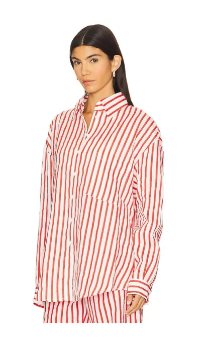 Aexae Linen Woven Shirt In Red