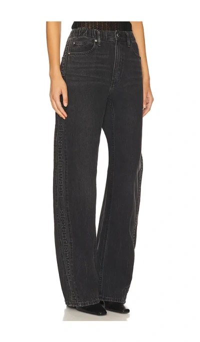 Alexander Wang Balloon Jogger With Logo Emboss Side Panels In Black