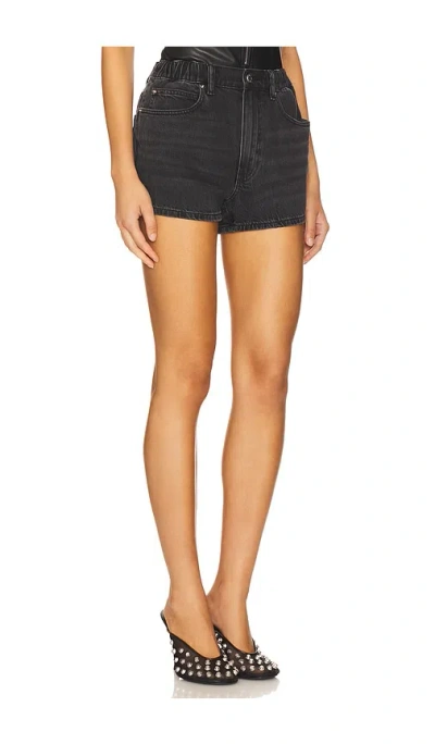 Alexander Wang Marathon Short With Logo Emboss Side Panels In Black