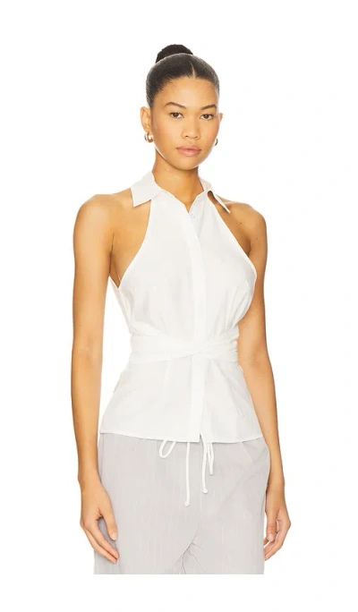 All The Ways Evie Button Up Top In White