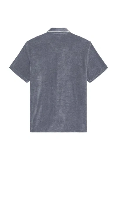 Faherty Cabana Towel Terry Shirt Eastern Storm In Gray