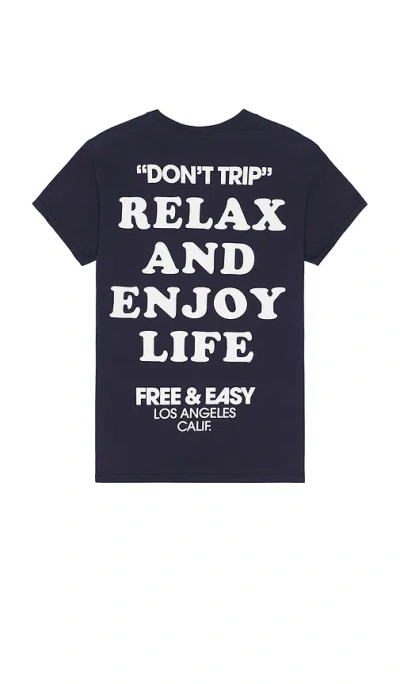 Free And Easy The Motto Tee In Blue