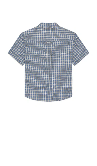 House Of Sunny Grandad Check Button Down Shirt In Blue