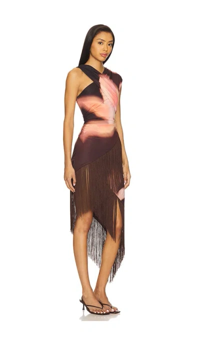 The Wolf Gang Veda Midi Dress In Multi