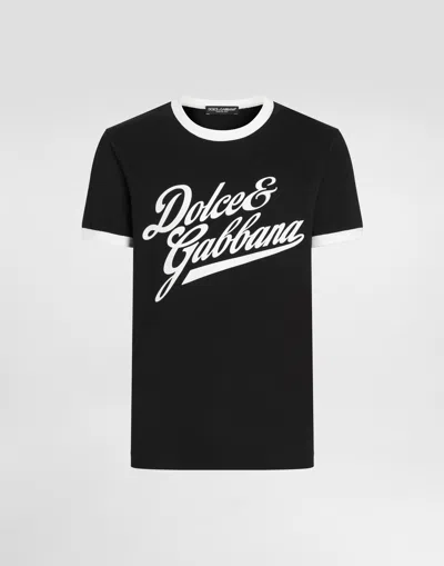 Dolce & Gabbana Round Neck T-shirt In Cotton In Black