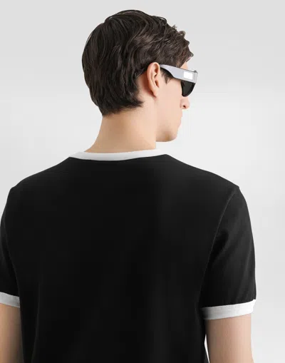 Dolce & Gabbana Round Neck T-shirt In Cotton In Black