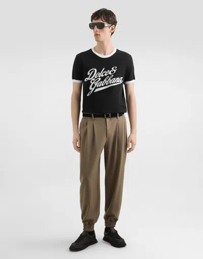 Dolce & Gabbana Round Neck T-shirt In Cotton In Black