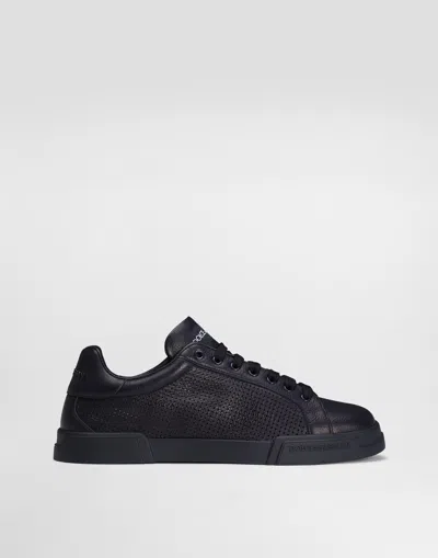 Dolce & Gabbana Portofino Light Strobel Sneakers In Calfskin