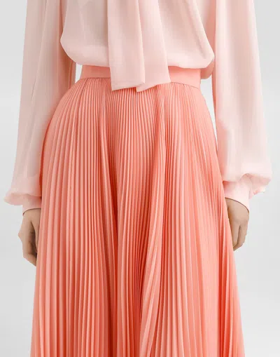 Dolce & Gabbana Pleated Midi Skirt In Pink