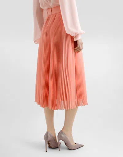 Dolce & Gabbana Pleated Midi Skirt In Pink