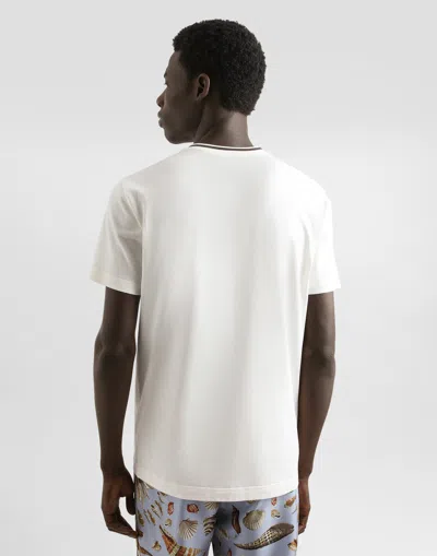 Dolce & Gabbana Pocketed Ribbed Neck T-shirt In Neutral