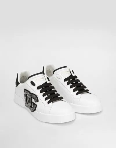 Dolce & Gabbana Portofino Rhinestone-embellished Logo Sneakers