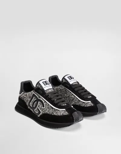 Dolce & Gabbana Low-top Wool Sneakers With Suede Inserts
