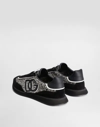 Dolce & Gabbana Low-top Wool Sneakers With Suede Inserts