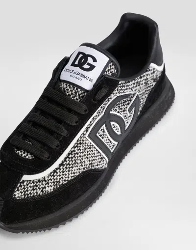 Dolce & Gabbana Low-top Wool Sneakers With Suede Inserts