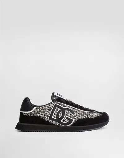 Dolce & Gabbana Low-top Wool Sneakers With Suede Inserts