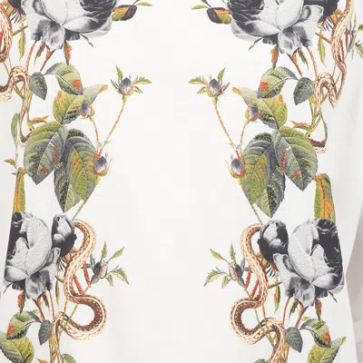 Roberto Cavalli T-shirt With Roses And Snakes