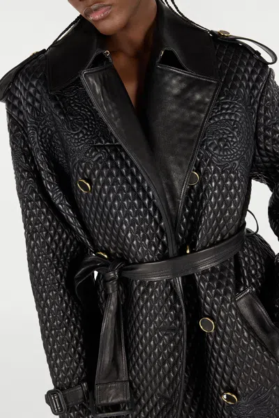 Roberto Cavalli Long Trench Coat With Dragons
