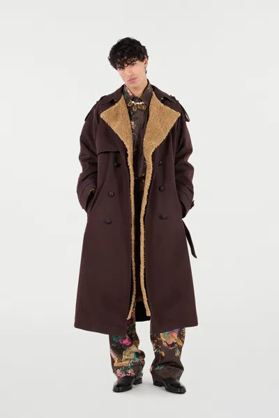 Roberto Cavalli Double-breasted Shearling-lined Trench Coat