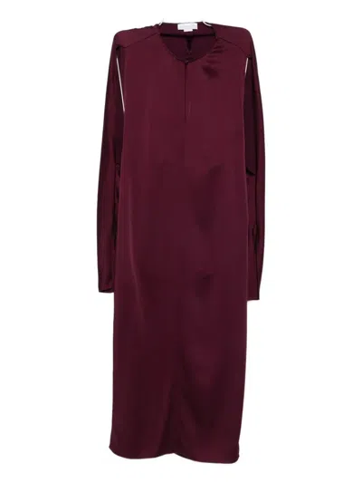 Stella Mccartney Evening Dress With Cut-out Details In Satin In Brown