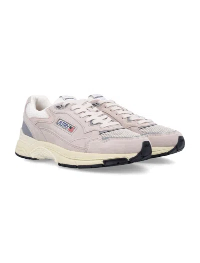 Autry Suede And Mesh Hyperway Sneakers In Neutral