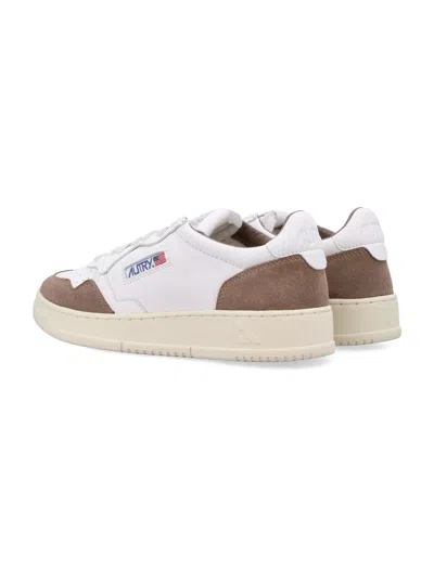 Autry Medalist Low Sneakers In Goatskin And Suede In Multi