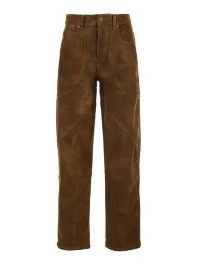 Isabel Marant Étoile Wide Leather Effect Trousers With Multiple Pockets