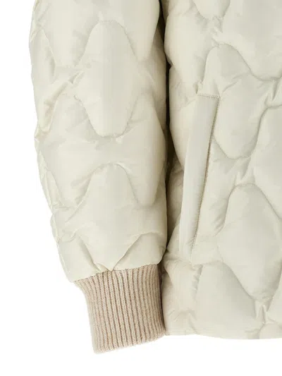 Fabiana Filippi Gilet V Neck Padded Sweater Vest In Neutral