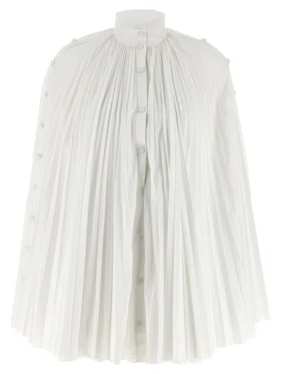 Giovanni Bedin Pleated Dress With Cape In White