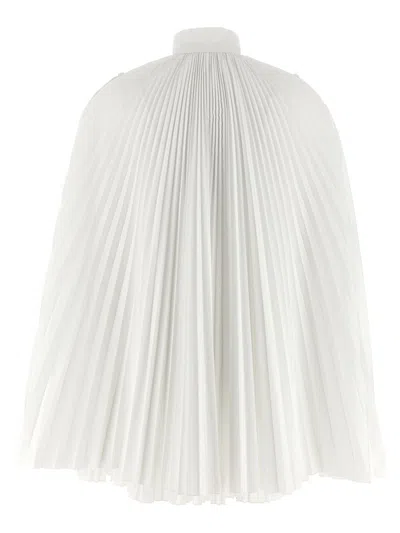 Giovanni Bedin Pleated Dress With Cape In White