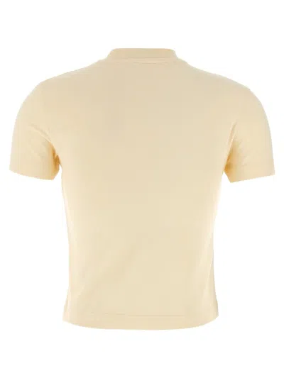 Jacquemus Gros Grain Crew Neck Cotton Blend Top In Neutral