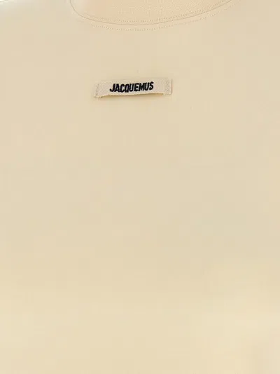 Jacquemus Gros Grain Crew Neck Cotton Blend Top In Neutral