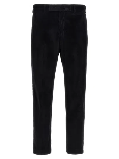 Pt Torino Rebel Corduroy Tapered Trousers In Black