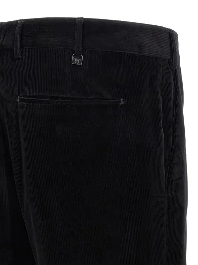 Pt Torino Rebel Corduroy Tapered Trousers In Black