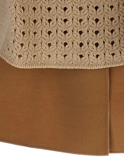 Fabiana Filippi Tricot Wool Vest Gilet Beige